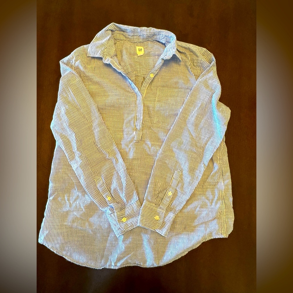 GAP Blue and White Striped Shirt